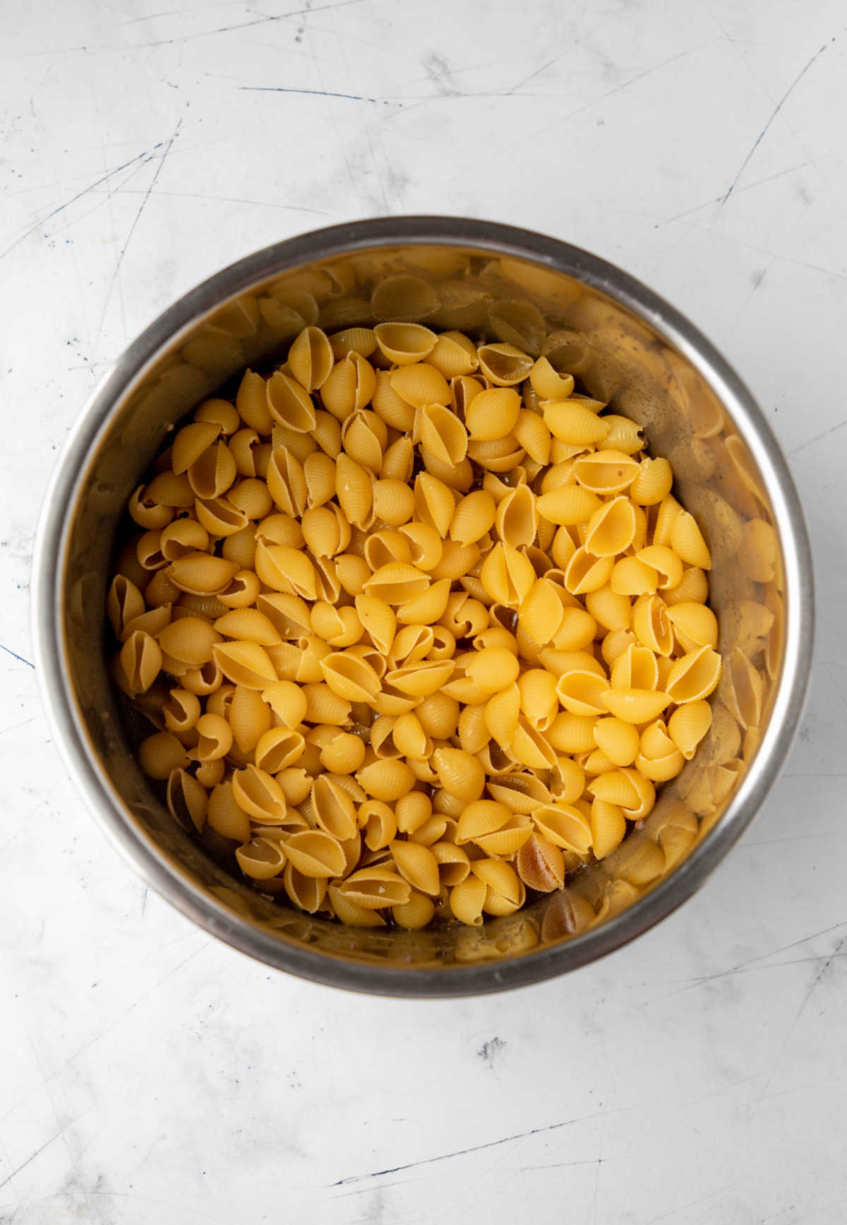 Pasta in an instant pot inner pot. 