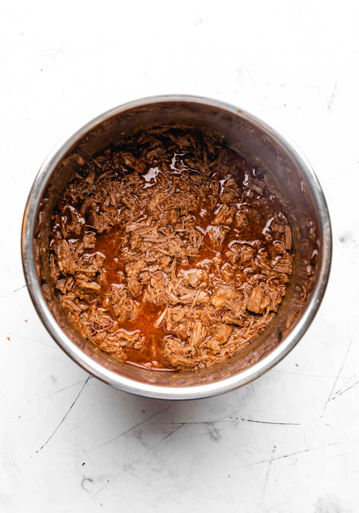 Shredded Mexican beef in an Instant Pot. 